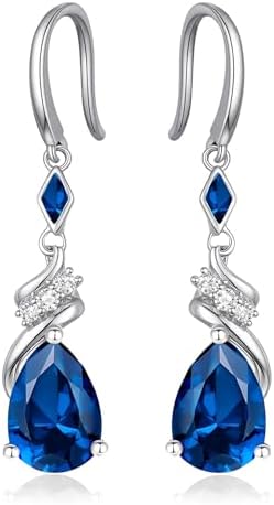 Sterling Silver Earring For Woman -Teardrop Birthstone Earring Jewelry Birthday Gifts for Women,Girlfriend,Wife,Mom - Graduation, Friendship,Birthday, Anniversary