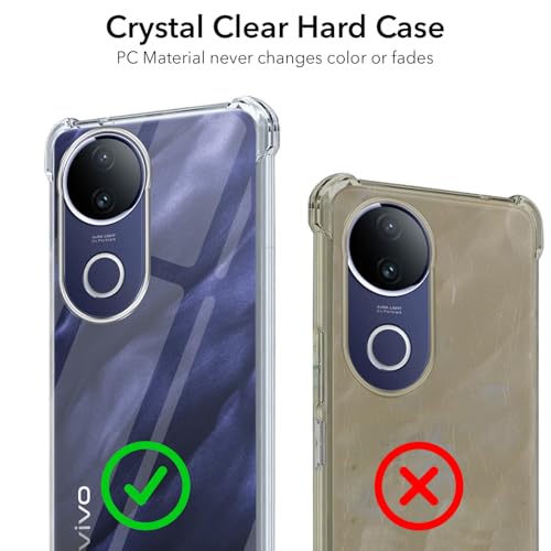 Image of Jkobi Shockproof Crystal-Clear Back Cover for Vivo T4R (Anti Yellow Case | Drop & Camera Protection | Hard Polycarbonate)