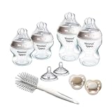 Tommee Tippee Kit de Démarrage Nouveau nés Natural Start, Biberons anti colique 150 ml et 260 ml avec tétine à débit lent et extra lent, Tétines imitant la forme du sein maternel, Auto stérilisant