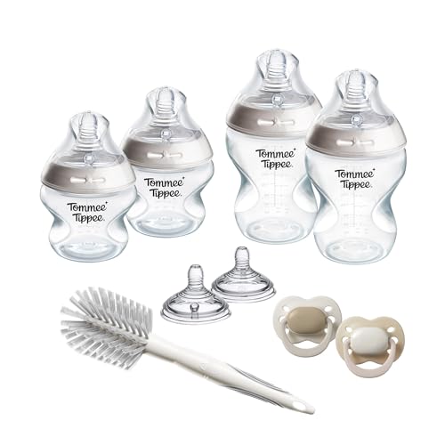 Tommee Tippee Kit de Démarrage Nouveau-nés Natural Start, Biberons anti-colique 150 ml et 260 ml avec tétine à débit lent et extra-lent, Tétines imitant...