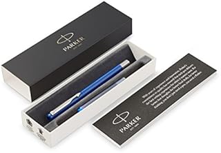 Parker Vector Fountain Pen | Black with Chrome Trim | Medium Nib | Blue Ink | Gift Box
