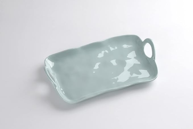 Pampa Bay Large Platter, Shatterproof White Melamine, 17 × 9 × 1 in