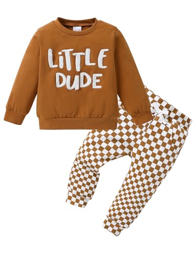 CARETOO Toddler Boys 2 Pieces Long Sleeve Sets Tops with Pants Outfits