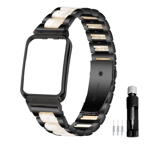 Gheper �������^���E�H�b�`�o���h compatible with Samsung Galaxy Fit3[2024] SM-R390 �X�}�[�g�E�H�b�`�A�N�Z�T���[ �X�e�����X�X�`�[���ی�t���[���P�[�X�f�U�C�� �����p���X�g�X�g���b�v�u���X���b�g