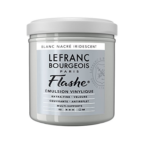 Lefranc Bourgeois Flashe-Acrylfarbe acrilica/Vernice vinilica, Pittura Vin, Bianco Perla Iridescente, 125ML