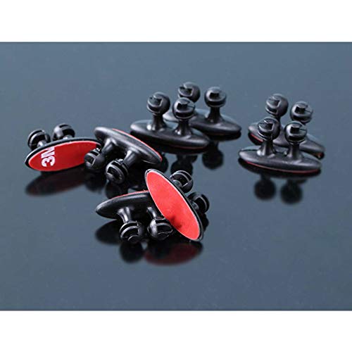 Xotic Tech Cable Clip Multipurpose Adhesive Wire Holder Cord Organizer Management Clamp for All Cars SUVs Office Desk Nightstand (Black) - 8PCS