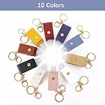 10 PCS Porte-clés, porte-clés porte-sanitaire, en cuir Portable de taille de voyage avec clip (1 oz/30 (en ml)