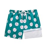 Picture of BRISIRA Boys Swim Trunks Bathing Suit Compression Boxer Brief Liner Anti-Chafe Swimsuit Swim Shorts Toddler Kids Youth Teen