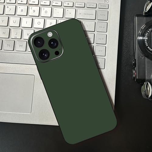 Skin Wrap para iPhone 15 Pro Max película de vinilo verde oscuro protector de marco de cámara 5