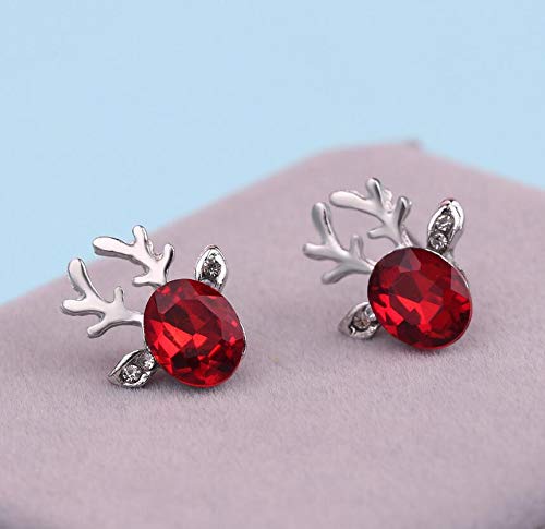 2 Pairs Women's Christmas Earrings, Girls Crystal Gemstone Santa Christmas Hat Earrings Luxury Christmas Reindeer Antlers Xmas Earring Stud Jewelry Gift Sets #TOP5