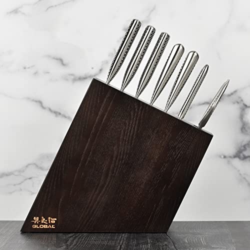 Global 8 Piece Knife Set With Walnut Block #TOP4