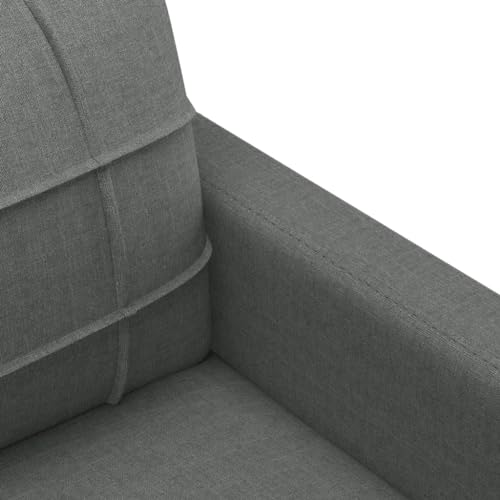 vidaXL Sofagarnitur 4-TLG., Sessel Couch mit Kissen Fußhocker, Sofa Wohnzimmersofa mit Armlehnen, Couchgarnitur Designsofa Sitzmöbel Polstermöbel, Dunkelgrau Stoff – Bild 8