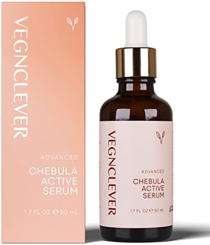Vegnclever Chebula Active Serum for Face - Anti Aging Antioxidant Serum with Hyaluronic Acid and Vitamin C - Hydrating & Firming Facial Serum for Dark Spots, Fine Lines and Wrinkles, 1.7 Fl Oz