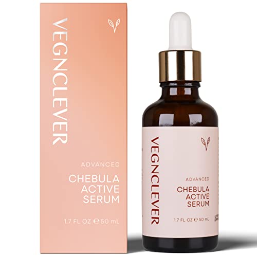 Vegnclever Chebula 面部活性精华 - 抗衰老抗氧化精华,含透明质酸和维生素 C - 保湿紧致面部精华,适用于黑斑、细纹和皱纹,1.7 液体盎司