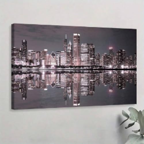 Peinture murale toile Skyline de 30x45cm sans cadre pour la deco contemporaine du salon
