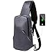 Hadishi Sac à bandoulière pour Homme Multifonction Imperméable de Grande capacité Crossbody Sac à bandoulière pour Homme Recharge pour Ordinateur Portable,Gray