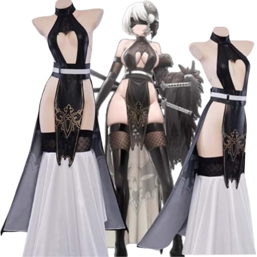 NieR �j�[�A�I�[�g�}�^ 2B cosplay �R�X�v���ߑ� �����n��B�^ 2B�Z�N�V�[ �`���C�i�h���X �R�X�`���[�� ���� �B�e�p �n���E�B�� �C�x���g �N���X�}�X �A�j���� �ϐg �ϑ� ���� ���o�� (3XL)