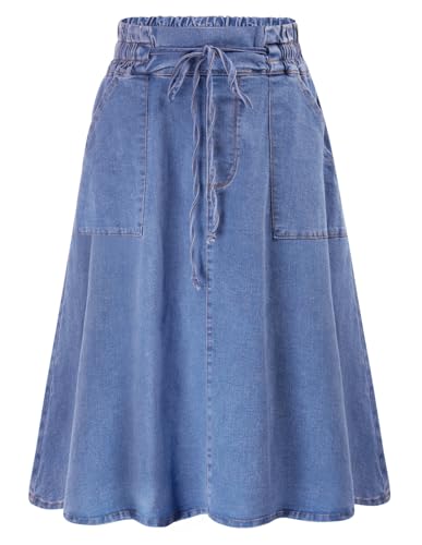 KANCY KOLE Women Casual Jean Skirts Mid Length...