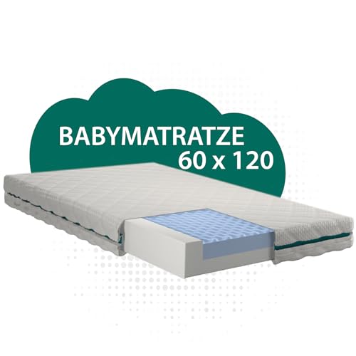 KNERST® Baby Matratze 60 x 120 - Kindermatratze 60x120cm - Babybett Matratze für ruhige Nächte - sichere & komfortable Matratze 60x120 für Baby & Kinder - Matratze für Babybetten - Memory Foam