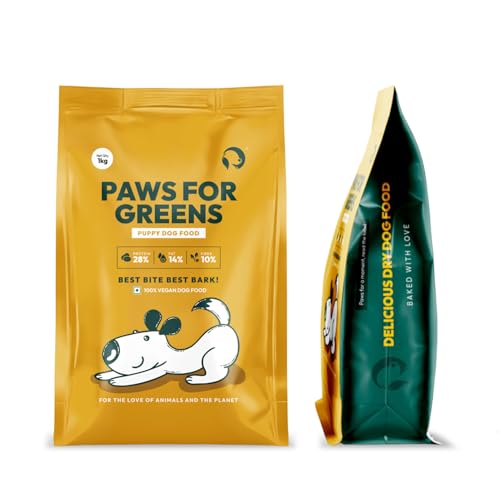 Image of Vegan Dog Food | Offers Plant-Based Protein, Complete & Balanced Nutrition Dry Dog Food for Adult & Puppy Dogs | Rich in Fiber and Improve Gut Health (Puppy Food 1kg)