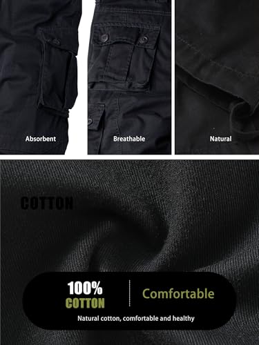 AKHlKING Ripstop Outdoor Cargo Pants Black