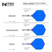 RED DRAGON Darts – Nitro Flite Integriert Flüge & Schäfte System – No.2 Form und Design – Schwarz & Silber Farbe, Kurz Länge – Ansicht 6