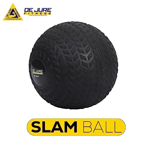 Image of DE JURE FITNESS Slam Ball 8KG for Strength Training, Crossfit & HIIT - Heavy Duty No-Bounce Medicine Ball with Textured Grip - Gym & Functional Fitness Workout Ball for Home & Commercial Use