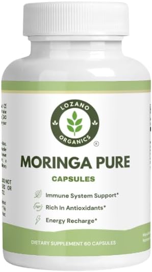 Moringa Powder Capsules – 800mg of Pure Nutrient-Rich Moringa Powder – A Natural Green Antioxidant Superfood – Rich in Essential Vitamins & Amino Acids for Overall Wellness