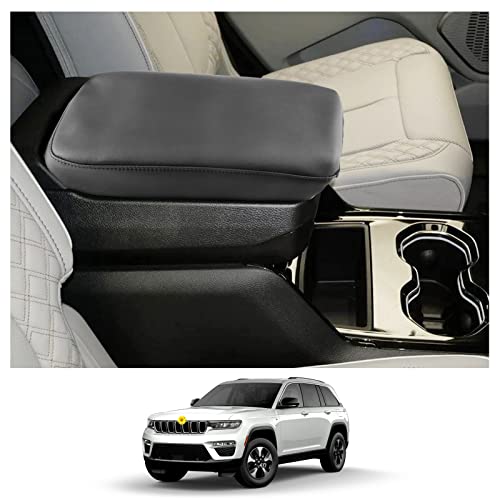 Image of CDEFG 2022 2023 2024 2025 Grand Cherokee Armrest Cover Grand Cherokee L Center Console Cover Central Consola Arm Rest Lid Pad 2022-2025 Grand Cherokee /Grand Cherokee L Accessories