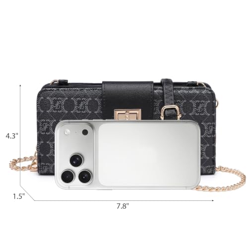 Image of Classic Crossbody Bag for Women, Small Chain Strap Wallet Purse with Phone Compartment & Card Slots