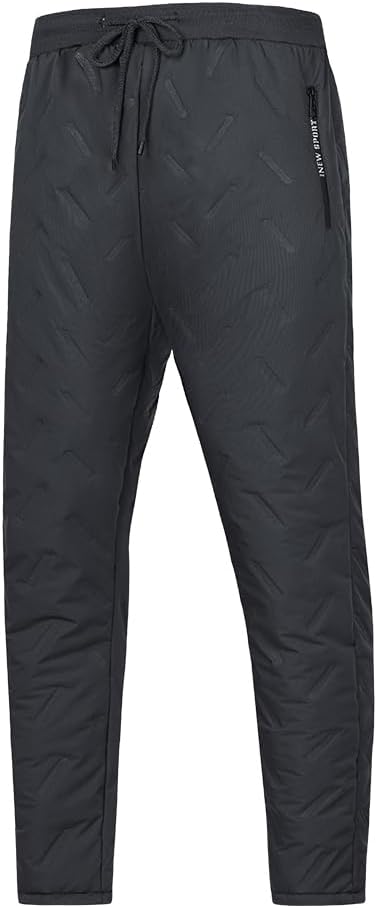 Mens Warm Fleece Sweatpants Winter Joggers Pants Sherpa Lined Athletic Sweatpants with Zipper Pockets - Image 6