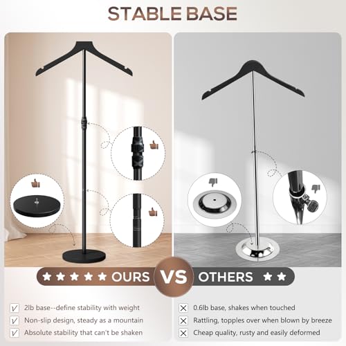 2 Pack Mannequin Torso, 30 to 41 Inch Height Adjustable Shirt Display Stand for Vendors Shop Graduation Party, Stable Ease Assembly Dress Form Clothes Garment Rack, Jacket Coat Hanger Stand, Black