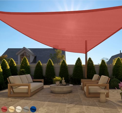 GORILLA GRIP Heavy Duty Sun Shade Sail for Outdoor Patio, 16x16x16 FT Terra