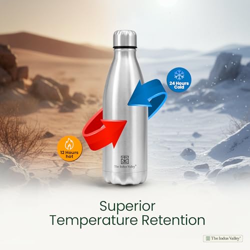 Image of The Indus Valley 1 Litre Stainless Steel Vacuum Insulated Cola Water Bottle - Double Wall, Hot & Cold, Leak-Proof Lid, Rust-Proof Flask for School, Office, Gym & Travel