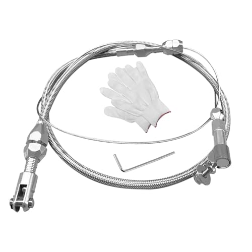 36 Braided Throttle Cable Kit Universal Accelerator Adjustable Throttle Cables Replacement Stainless Steel Fuel Line Gas Cable Kit with Aluminum Fitting & Ferrule for Most Vehicles (36 Inch)