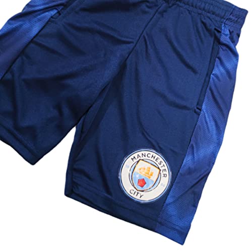 Conjunto Manchester City Torcedor - Camisa + Bermuda - Infantil Tamanho:12;Cor:Azul