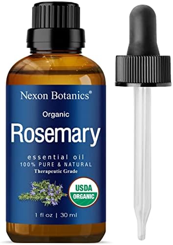 Organic Rosemary Essential Oil 30 ml - Certified USDA Pure, Natural Therapeutic Grade Rosemary Oil -for Aromatherapy, Skin, and Hair Care - Rosemary Oil for Hair Growth Organic - Nexon Botanics