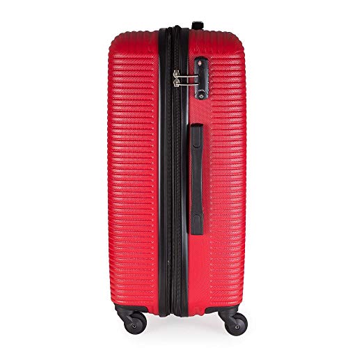 MALA DE VIAGEM EXPANSIVEL EM ABS GOSUPER MUNIQUE CADEADO EMBUTIDO RODAS GIRO 360 TAM: M VERMELHA