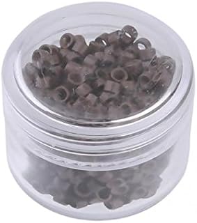 500Pcs 5mm Aluminum Micro Rings Beads for Hair Extensions Brown| Scarf | Cap | Face for Sunglasses | Eye Glasses Holder | Hat Display Model Stand |