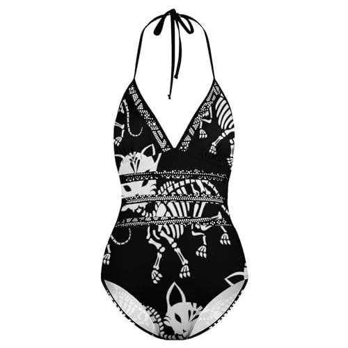 Costume de natation chat squelette pour pool party