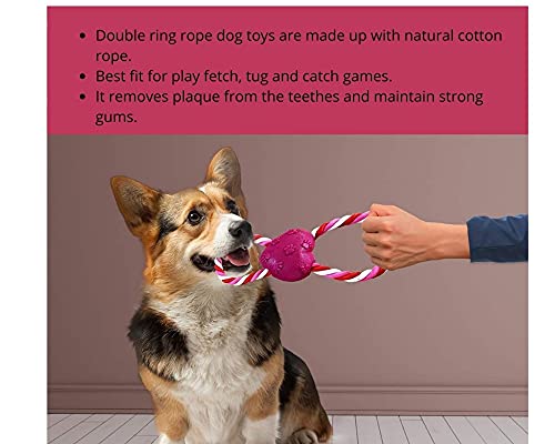 Image of Cotton Chew Dog Rope Toy, Double Ring Dog Chew Tug Toy, Medium, Multicolor