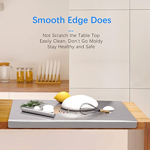 awagas Large Stainless Steel Cutting Chopping Boards, 50x50cm(20'') Heavy Duty 304 Cutting Board Kneading Board Noodle Boards Kitchen Pastry Board for Kneading Rolling Bread Dough Meat Vegetables - Image 3