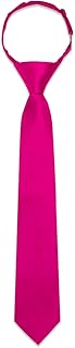 Corbata de seda para niños, color sólido, preatada, con clip, ajustable, formal, boda, escuela, graduación