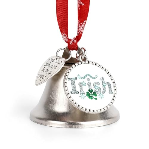 Diamon Irish Clover Funny Christmas Bell Ornament Cute Xmas Tree Hanging Pendant Decoration for Holidays Party