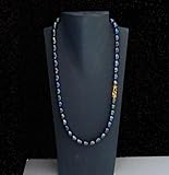  Perlenkette tahiti-schwarz gold Silber 925 echte Süßwasser-Perlen Länge 55 cm