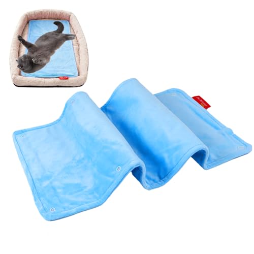 Alfombra calefactora para mascotas | Alfombra térmica para perros y gatos | Colchón recargable 58 x 28 cm impermeable para cachorros | Animales domésticos interior frío invierno casa viaje mujer