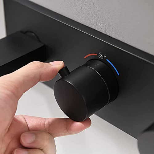 Grifo termostático negro de latón empotrado para lavabo 3