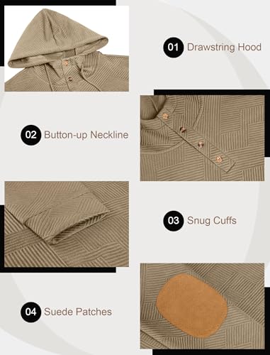 Vssjavun Mens Hooded Sweatshirt Casual Long Sleeve Drawstring Hoodie Pullover Sweatshirts