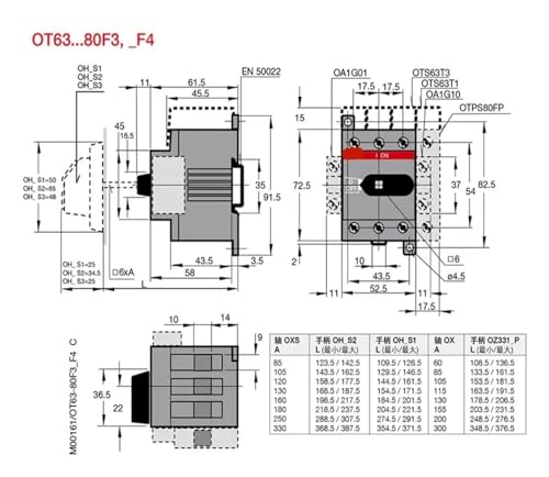 Interrupteur de déconnexion OT100F3 sectionneur triphasé inverseur source 100A 3P