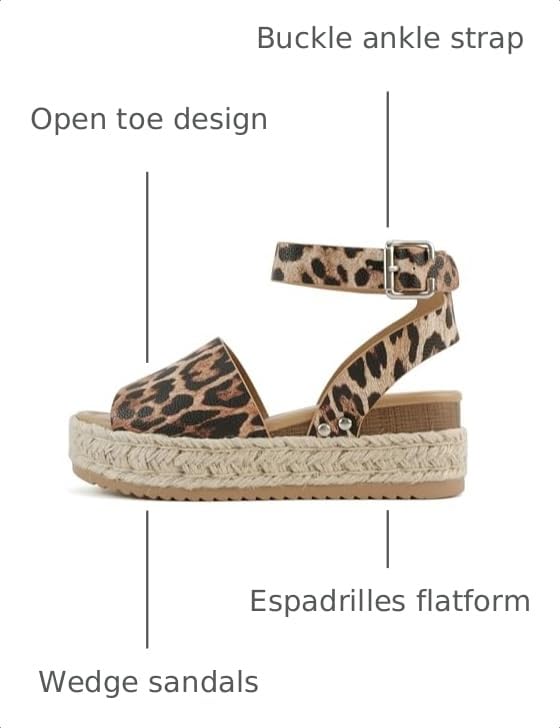 Image of Soda Topic Open Toe Buckle Ankle Strap Espadrilles Flatform Wedge Casual Sandal